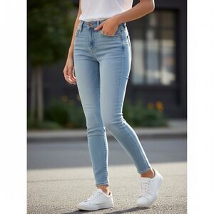 Current/Elliott The Ankle Skinny Jeans Washed Eastern Sky Blue Size 27 NWT